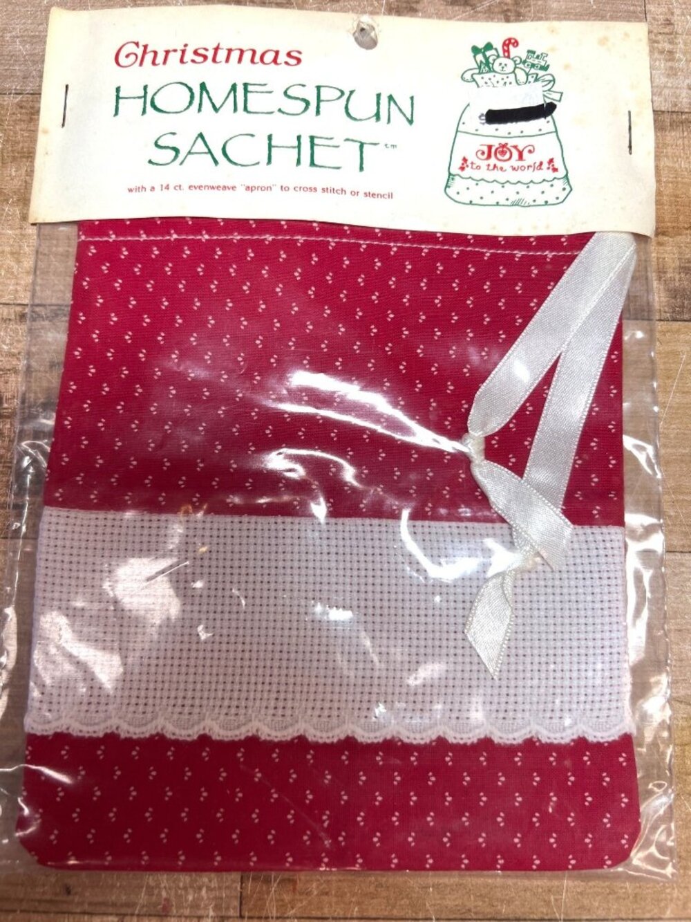 Christmas Homespun Sachet With 14 Ct Evenweave For Cross Stitch